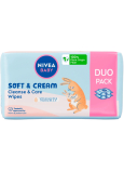 Nivea Baby Soft & Cream Feuchte Reinigungstücher 2 x 57 Stück, Duopack