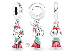 Charm Sterling Silber 925 Korea Koreanische Hanbok Puppe Anhänger, Reise-Armband-Anhänger