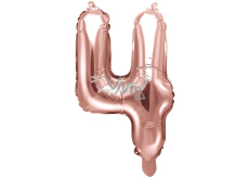 Ditipo Aufblasbarer Folienballon Nummer 4 rosa gold 35 cm 1 Stück