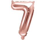 Ditipo Aufblasbarer Folienballon Nummer 7 rosa gold 35 cm 1 Stück