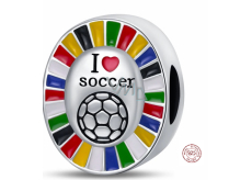 Charme Sterling Silber 925 Europameisterschaft Fußball, Perle auf Armband Sport