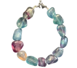 Regenbogen-Fluorit Armband Naturstein 19 cm, Stein der Genies