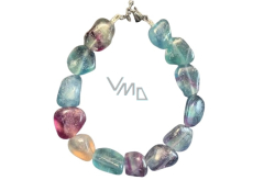 Regenbogen-Fluorit Armband Naturstein 19 cm, Stein der Genies