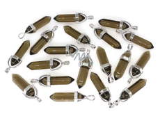 Brauner Quarz Hexagon Pendel Anhänger Naturstein 41 x 13 mm, handgeschnitzt, der vollkommenste Heiler