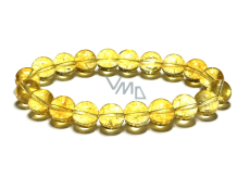 Citrin Armband elastisch Naturstein, Kugel 10 mm / 19 cm, Stein des Überflusses, des Erfolgs