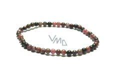 Rodonit dunkler elastischer Armband Naturstein, Kugel 4 mm / 19 cm, Stein der Vergebung