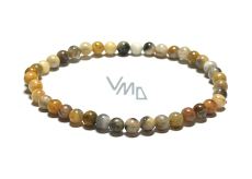 Achate Verrücktes elastisches Armband aus Naturstein, Kugel 4 mm / 19 cm, Stabilität, Energie, Selbstvertrauen