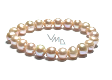 Perle lila Armband elastisch natürlich, Kugel 9 mm / 16 - 17 cm, Symbol der Weiblichkeit, bringt Bewunderung