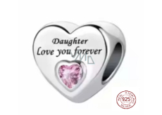 Charm Sterlingsilber 925 Tochter liebt dich für immer Herz, Perle für Armband Familie