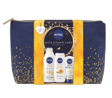 Nivea Q10 & Vitamin Care Firming Body Lotion 400 ml + Nivea Apricot Shower Gel 250 ml + Nivea Anti Age Q10 Hand Cream 100 ml + Kosmetiktasche, Kosmetikset für Frauen