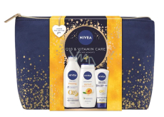 Nivea Q10 & Vitamin Care Firming Body Lotion 400 ml + Nivea Apricot Shower Gel 250 ml + Nivea Anti Age Q10 Hand Cream 100 ml + Kosmetiktasche, Kosmetikset für Frauen