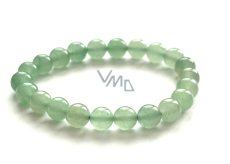 Elastisches Armband aus grünem Aventurin, Naturstein, Kugel 8 mm / 16 - 17 cm, Glücksstein