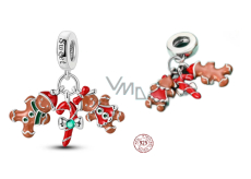 Charm Sterlingsilber 925 Weihnachtslebkuchen 3-in-1, Anhänger für Armband Weihnachten