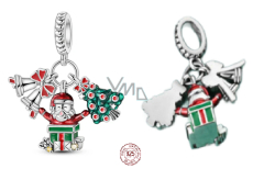 Charm Sterlingsilber 925 Weihnachten 3-in-1 Glocken, Santa, Baum, Anhänger für Armband Weihnachten