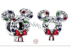 Charm Sterlingové stříbro 925 Mickey vánoční věnec, korálek na náramek vánoce