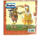 Regina Papírové ubrousky 1 vrstvé 33 x 33 cm 20 kusů Velikonoční Zajíc a slepice