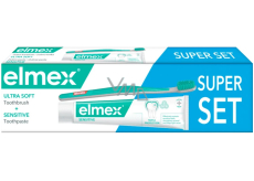 Elmex Sensitive zubní pasta 75 ml + Ultra Soft zubní kartáček 1 kus