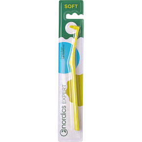 Nordics Premium Soft jednosvazkový zubní kartáček, zelený 1 kus Nordics Premium Soft jednosvazkový zubní kartáček, zelený 1 kus