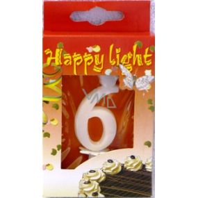 Happy Light Cake Kerze Nummer 6 in einer Box
