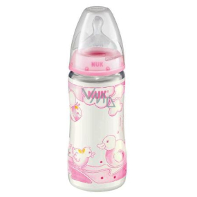 Nuk Bottle stillende rosa Silikonsauger 0-6 Monate Größe 1 300 ml