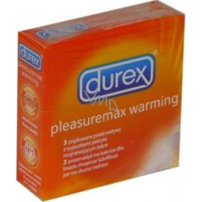 Durex Pleasuremax Wärmekondom mit Rändelungen und Überständen warmes Gleitmittel Nennweite: 56 mm 3 Stück