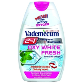 Vademecum Oxy White Fresh 2 in 1 Zahnpasta und Mundwasser in einem 75 ml