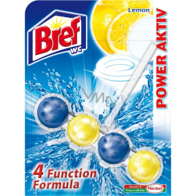Bref Power Aktiv 4 Formel Zitrone Toilettenstein für hygienische Sauberkeit und Frische Ihrer Toilette, färbt Wasser 51 g