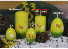 Lima Frühlingsmotiv Kerze gelb Zylinder 50 x 100 mm 1 Stück