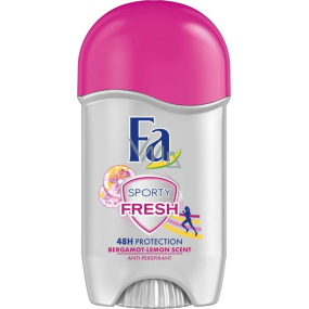 Fa Sports Fresh Bergamotte-Zitronen-Duft 48h Antitranspirant Deodorant Stick für Frauen 50 ml