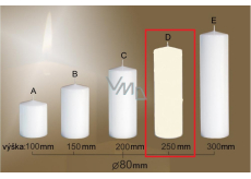 Lima Gastro Glatte Kerze Elfenbein Zylinder 80 x 250 mm 1 Stück