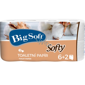 Big Soft Softy parfümiertes Toilettenpapier weiß 2-lagig 200 Stück 8 Rollen