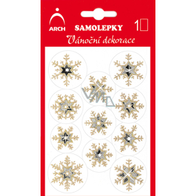 Arch Holographische dekorative Weihnachtsaufkleber mit Glitzer 708-GG Silber-Gold 8,5 x 12,5 cm