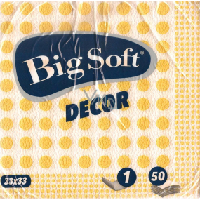 Big Soft Decor Papierservietten1 geschichtet 33 x 33 cm 50 Stück gelb