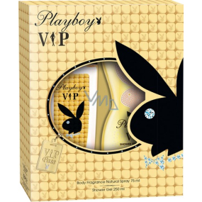 Playboy Vip für ihr parfümiertes Deodorantglas für Frauen 75 ml + Duschgel 250 ml, Kosmetikset
