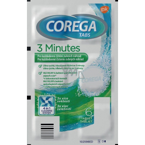 Corega Tabs Antibakterielle 3-Minuten-Reinigungstabletten für Zahnersatz 6-teilig