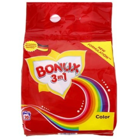 Bonux Color 3 in 1 Waschpulver für farbige Wäsche 20 Dosen von 1,5 kg