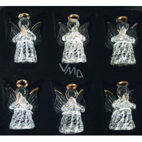 Engel aus Glas Set aus 6 Stück lockigem Rock 5 cm