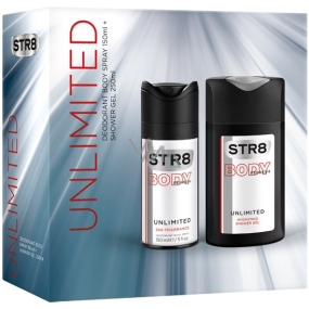 Str8 Unlimited Deodorant Spray 150 ml + Duschgel 250 ml, Geschenkset