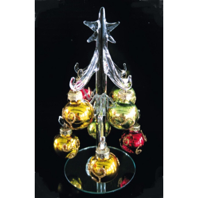Glassetzling mit farbigen Ornamenten 15 cm
