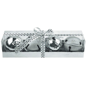 Silberglocken in einer Geschenkbox mit einem Band 4 cm, 5 Stück