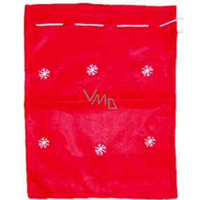 Weihnachtsmann / Weihnachtsmann Tasche rot mit Schneeflocken 40 x 32 cm