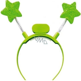 Glänzendes Stirnband mit LED-Sternen grün 1 Stück