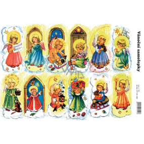 Arch Angels Weihnachtsaufkleber mit Goldglitter - Lebkuchenaufkleber 12 Stück 1 Bogen