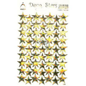 Bogen Holographische dekorative Aufkleber goldene Sterne 1 Bogen
