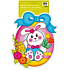 Fensterfolie ohne Kleber Osterhologramm geformt, Hase mit blauem Band 40 x 27 cm
