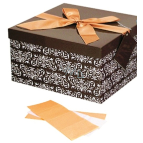 Angel Folding Geschenkbox mit braunem Band mit weißer Verzierung 25 x 25 x 14,5 cm
