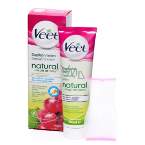 Veet Natural Inspirations Enthaarungscreme für empfindliche Haut der Füße und des Körpers 100 ml