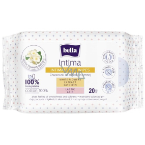 Bella Intima Extrakt aus weißen Blüten Baumwolle Feuchttücher für die Intimhygiene 20 Stück