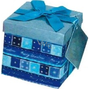 Angel Folding Geschenkbox mit Band Weihnachtsblau mit blauem Band 1371 S 13 x 13 x 13 cm 1 Stück