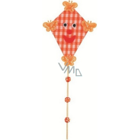 Drache auf einem Stock mit Kugeln orange 30 cm